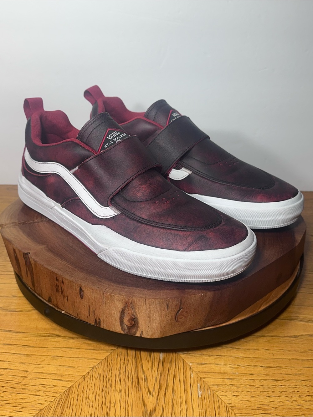 Vans Kyle Walker Pro 2 Leather Strap Slip On Shoes Port Red - Mens 11